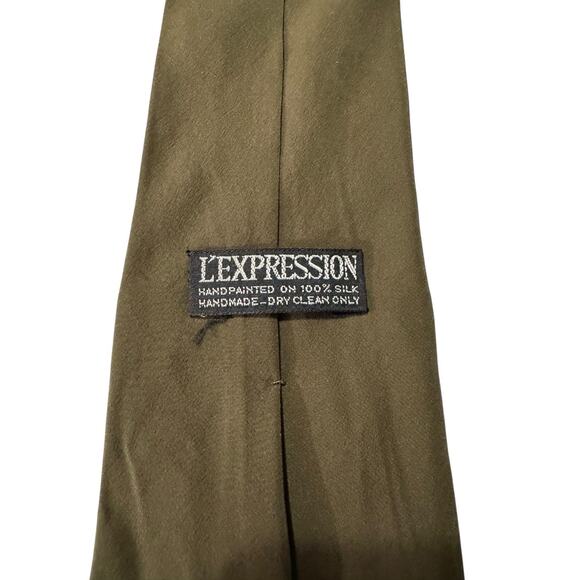 L’Expression Hand Painted Vincent Van Gogh Starry Night Silk Novelty Necktie - Picture 4 of 6